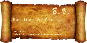 Berliner Vulfia névjegykártya